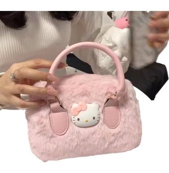 Summer Love Peluş Omuz Moda Peluş Kadın Omuz Çantası Pembe