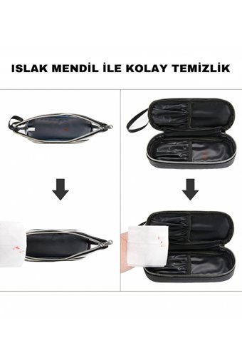 Bemba Bölmeli Katlı Şeffaf Düz Plastik 3 Boy Çok Gözlü Makyaj Çantası