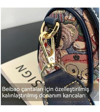 Eternal Luck Ayı Desenli Kadın Omuz Çantası Mavi