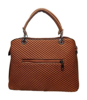 Soo Bag Hasır Görünümlü Suni Deri Kadın Omuz Çantası Camel