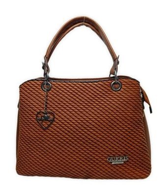 Soo Bag Hasır Görünümlü Suni Deri Kadın Omuz Çantası Camel