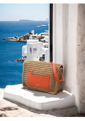 Refox Sun Therapy Hasır Ve Deri Kadın Omuz Çantası Çok Renkli