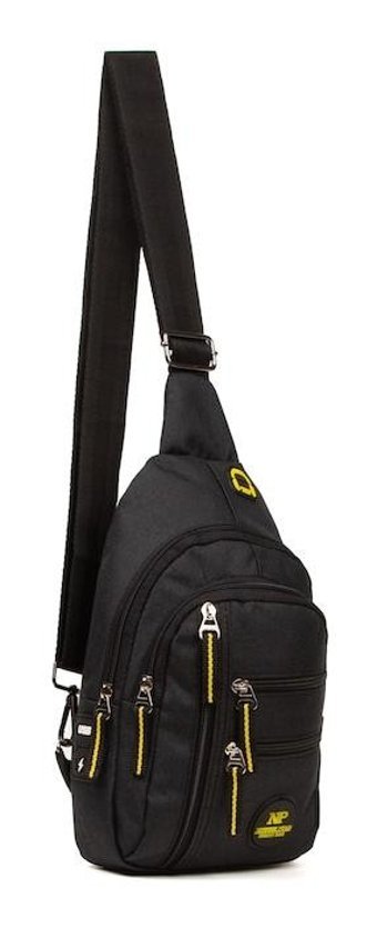 Newish Polo Keten Kumaş Kulaklı Ve Usb Çıkışlı Kadın Omuz Çantası Siyah - Sarı