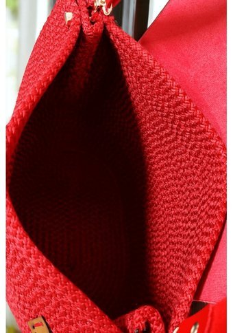Elisihediyem Tress İp Polyester Kadın Omuz Çantası Kırmızı