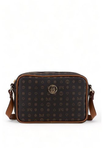 Bilik Deri Monogram Nv 1002 Kadın Omuz Çantası Siyah - Taba
