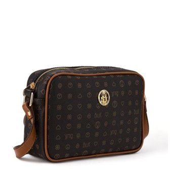 Bilik Deri Monogram Nv 1002 Kadın Omuz Çantası Siyah - Taba