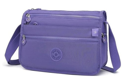 Smart Bags Krinkıl Kumaş Postacı Kadın Omuz Çantası Mor