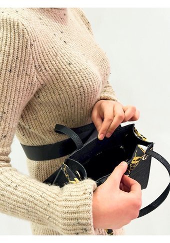 Victoria Polo Kolexmoda Şallı Model Kadın Omuz Çantası Siyah