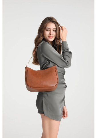 Wyanet Hespero Sade Moda Kadın Omuz Çantası Kahverengi
