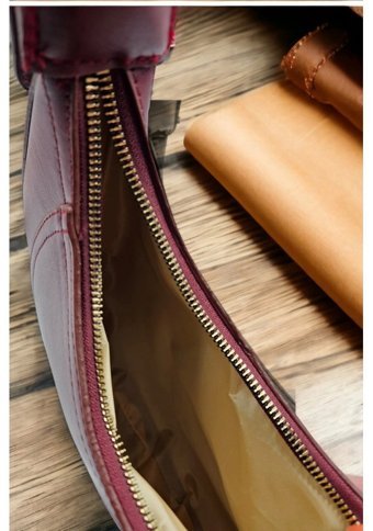 Melen Shoes Douce Oval Baget Kadın Omuz Çantası Bordo