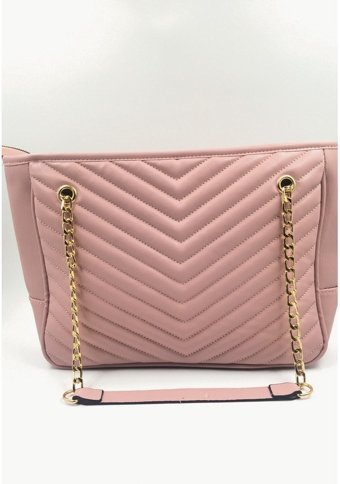 Melen Shoes Enchant Kapitone Nakışlı Fermuarlı Kadın Omuz Çantası Pembe