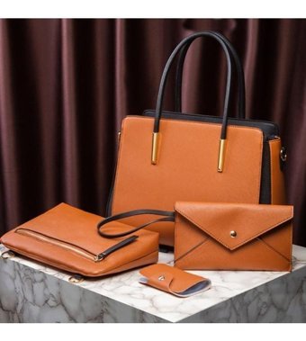 Cbtx Global 4'Ü 1 Arada Moda Büyük Kapasiteli Kadın Omuz Çantası Siyah