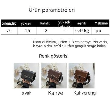 Worryfreeshopping Lbw Retro Küçük Kare Kadın Omuz Çantası Kahverengi