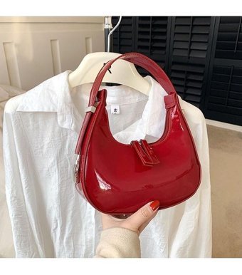 Luckystar Fashion Parlak Kadın Omuz Çantası Kırmızı