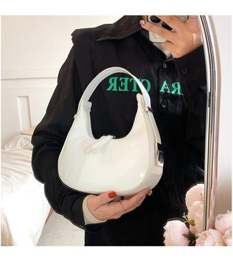Luckystar Fashion Parlak Kadın Omuz Çantası Kırmızı