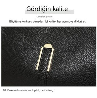 Eternal Luck Basit Moda Deri Birinci Katman Dana Derisi Kadın Omuz Çantası Beyaz