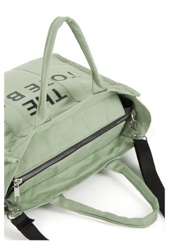 Modhy Organik Kanvas Kumaş Tote Bag Mint Kadın Omuz Çantası Mint
