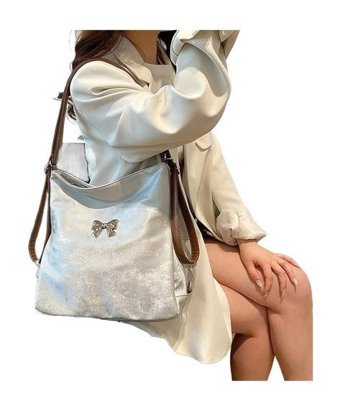 Boutiques Kadın Büyük Kapasiteli Kova Kadın Omuz Çantası Beyaz