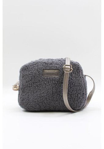 Nothing Kürklü Peluş Mini Urban Kadın Omuz Çantası Gri