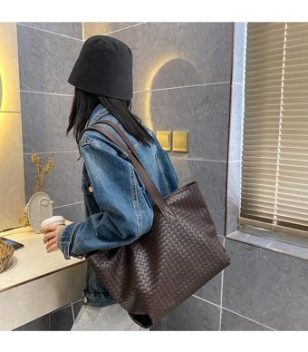 Layla Büyük Kapasiteli Tote Kadın Omuz Çantası Haki