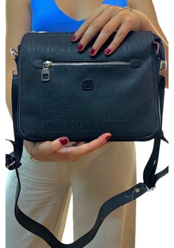 Just Polo Gofraj Vegan Jp4013 Kadın Omuz Çantası Siyah