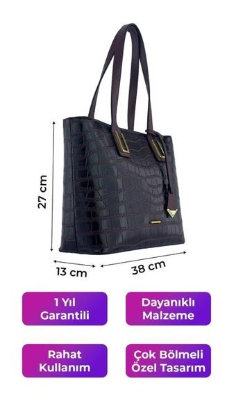Kriste Bell Kroko 7131 Kadın Omuz Çantası Bordo