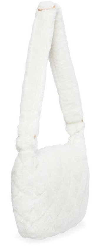 Ayşe Tasarım Fermuarlı Peluş Ck48 Kadın Omuz Çantası Kahverengi