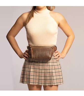 Gön Handmade Deri Bel Ago Kadın Omuz Çantası Taba
