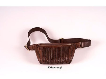 Gön Handmade Deri Bel Ago Kadın Omuz Çantası Taba