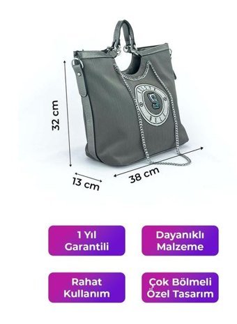 Kriste Bell Kurşun 26514 Kadın Omuz Çantası Gri