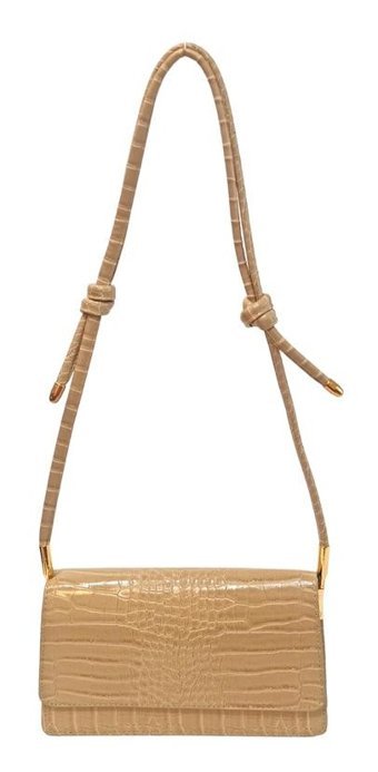 Çlk Accessories 2 Bölmeli Krokodil Vintage Kadın Omuz Çantası Vizon
