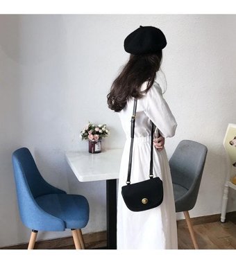 Summer Love Yeni Süet Eyer Çok Yönlü Kadın Omuz Çantası Siyah