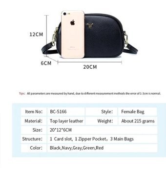 Globeasy Moda Eğilim Messenger Çift Amaçlı Eğlence Kadın Omuz Çantası Siyah