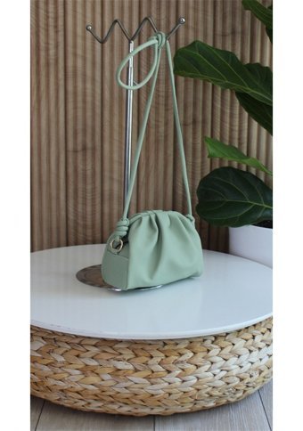 Watchofroyal Çıtçıt Ve Fermuarlı Deri Olivia Kadın Omuz Çantası Mint