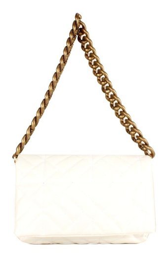 Luwwe Bag'S Kapitoneli Zincir 20652 Kadın Omuz Çantası Beyaz