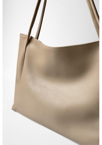 Modhy Nou Çift Saplı Shopper Krem Kadın Omuz Çantası Krem
