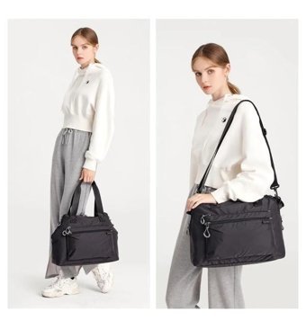 Smart Bags Özel Hafif Kumaş Çok Gözlü 3139 Kadın Omuz Çantası Siyah