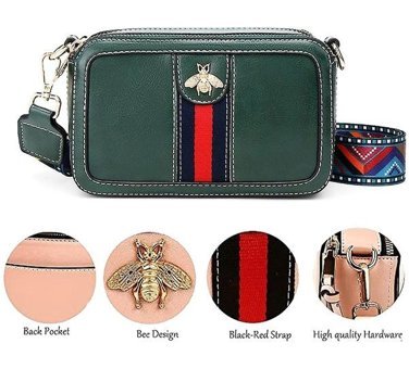 Alibee Purse Pu Deri Kamera Clucth Kadın Omuz Çantası Yeşil