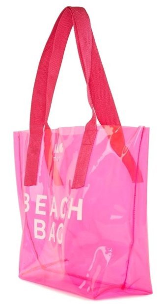 Bagmori Beach Bag Şeffaf Plaj Kadın Omuz Çantası Fuşya