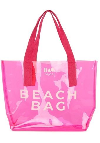 Bagmori Beach Bag Şeffaf Plaj Kadın Omuz Çantası Fuşya