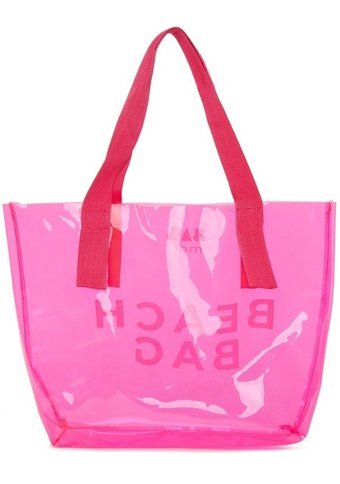 Bagmori Beach Bag Şeffaf Plaj Kadın Omuz Çantası Fuşya