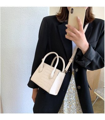 Jzcat Retro Simple Moda Kadın Omuz Çantası Beyaz