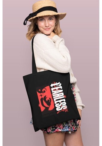 Brz Collection Fearless Tote Bag Gabardin Kadın Omuz Çantası Siyah