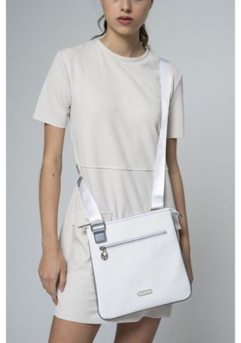 Valentino Orlandi Monogram Vlt033 Kadın Omuz Çantası Beyaz - Gri