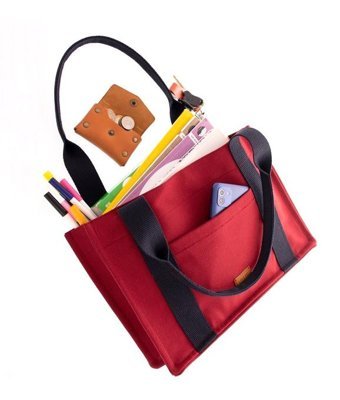 Miaju Kanvas Tote Bag Kadın Omuz Çantası Bordo
