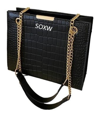 Kk SoxwModa Rahat Zincir Büyük Kadın Omuz Çantası Siyah