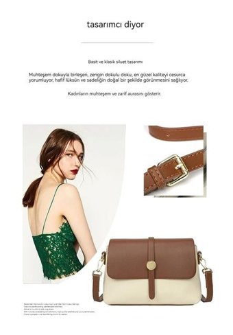 Eternal Luck Hakiki Deri Yumuşak Moda Kadın Omuz Çantası Kırık Beyaz