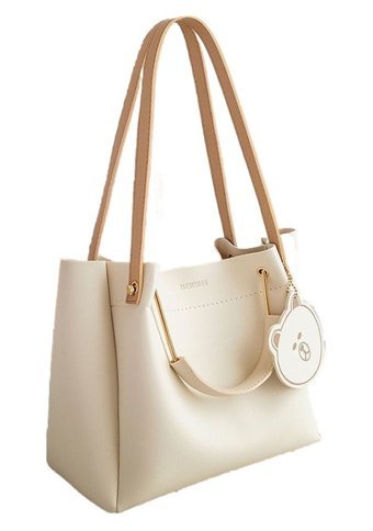 Summer Love Büyük Kapasiteli Tote Moda Büyük Kapasiteli Kadın Omuz Çantası Beyaz