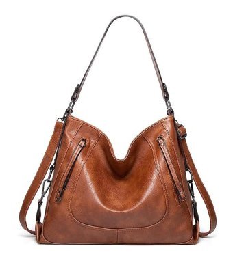 Alibee Tote Moda Hobo Büyük Kadın Omuz Çantası Kahverengi