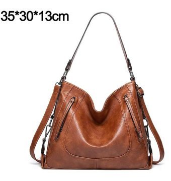 Alibee Tote Moda Hobo Büyük Kadın Omuz Çantası Kahverengi